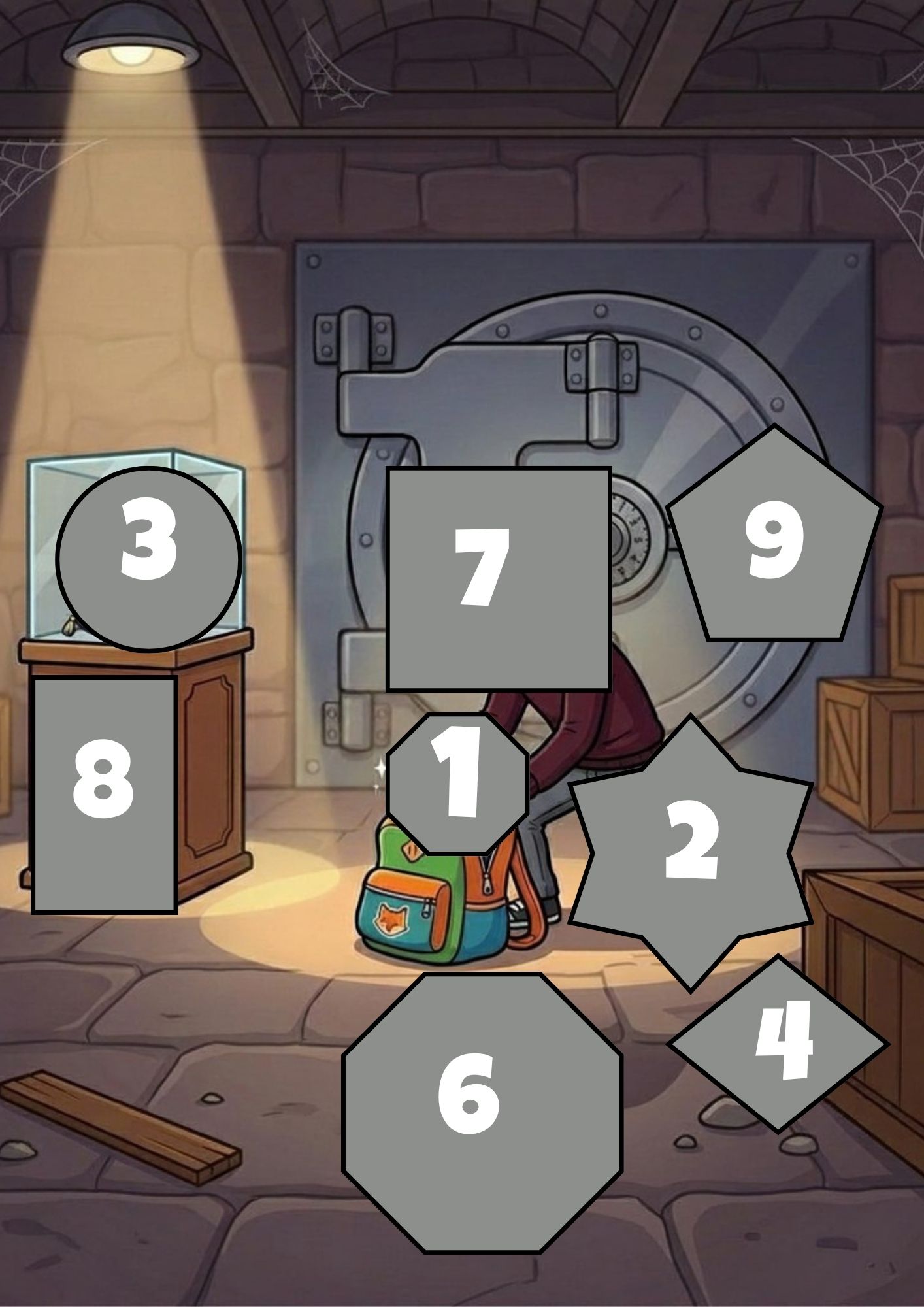 Puzzleteile-Vorlage nummeriert
